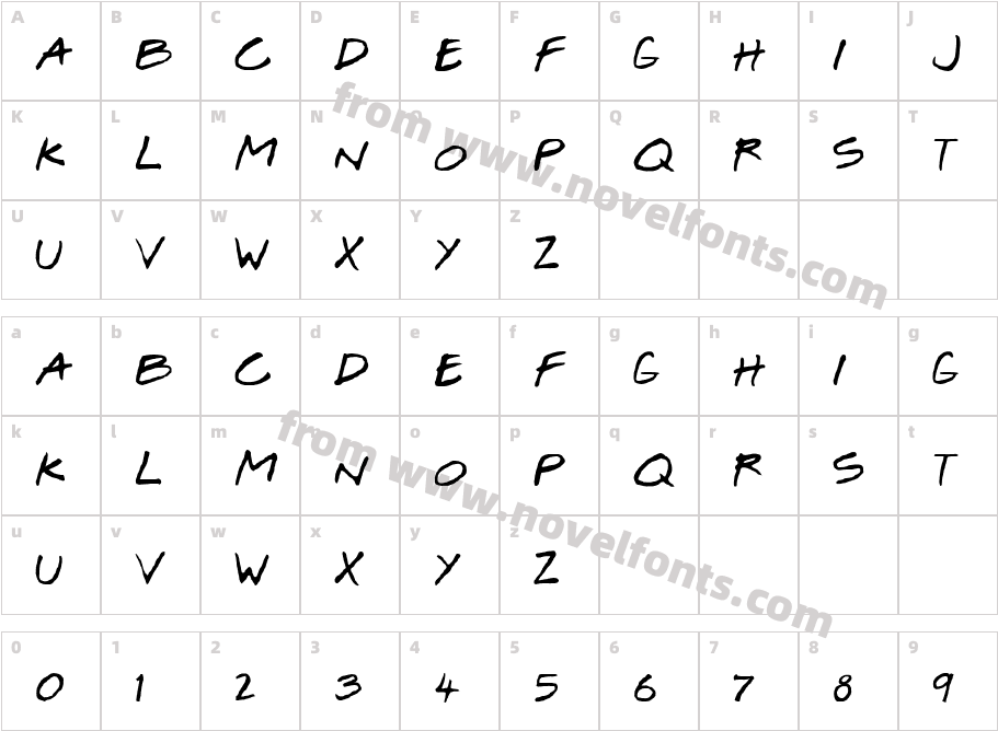 Josef Xuereb's Friends BoldCharacter Map