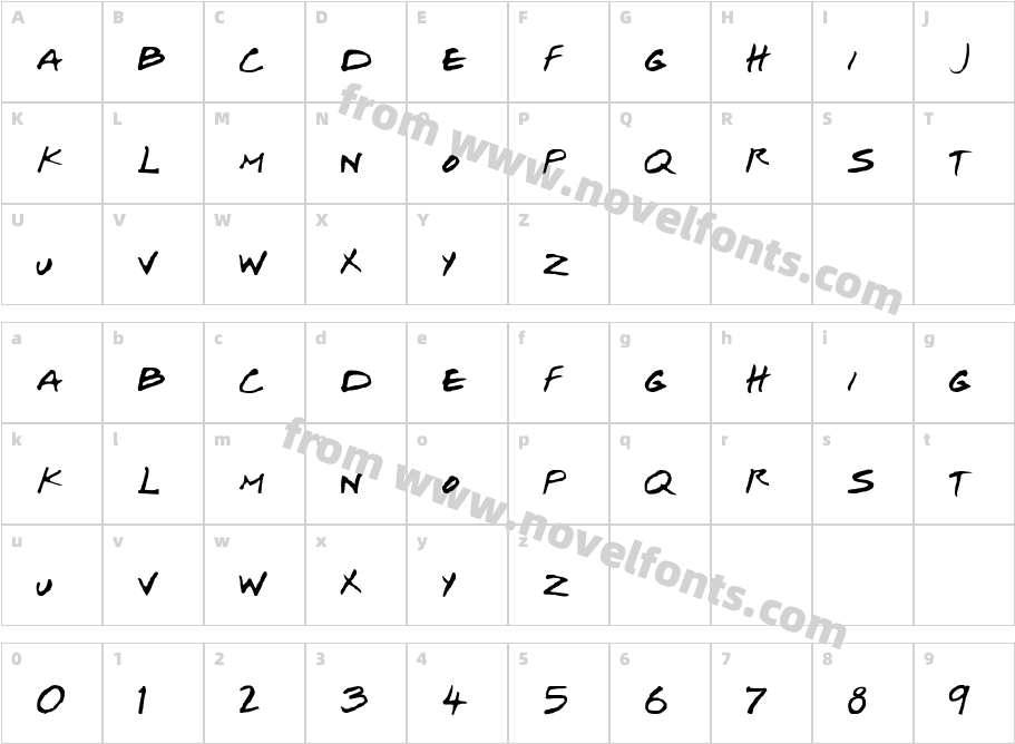 Josef Xuereb's Friends ItalicCharacter Map