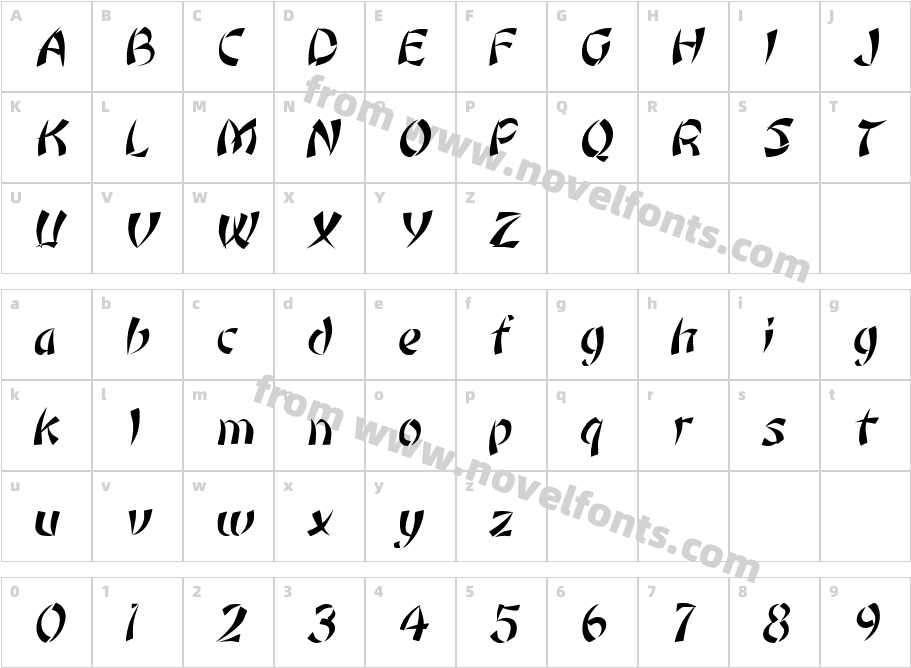 Joshua ObliqueCharacter Map