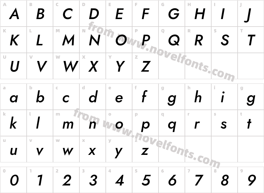 Jost-500-MediumItalicCharacter Map