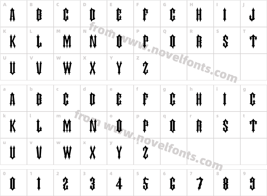 Judas Caps WdCharacter Map