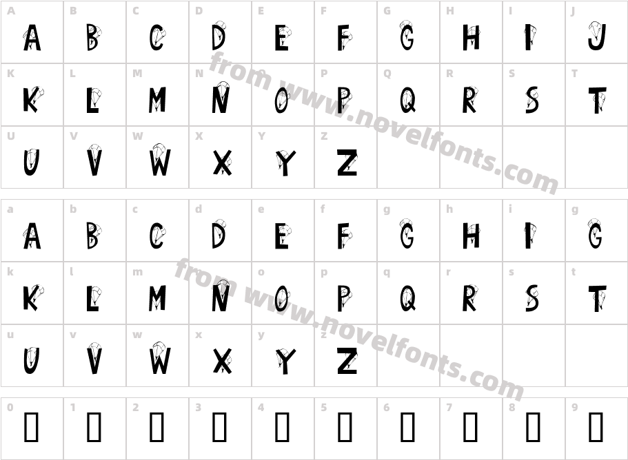 KR Free Fallin'Character Map