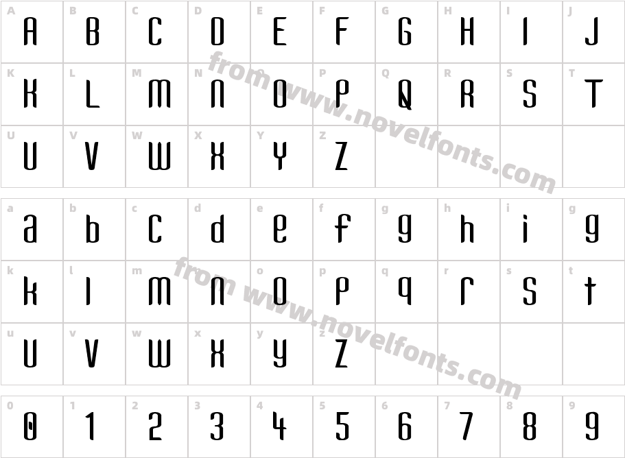 Kandide Unicase WideCharacter Map