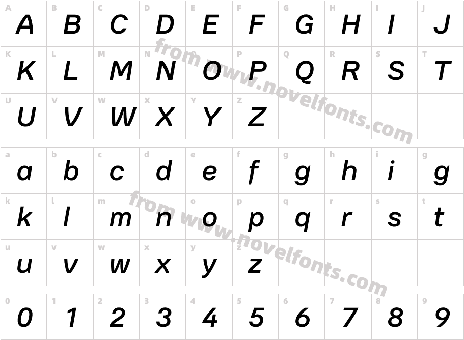 Kana Sans Medium ItalicCharacter Map