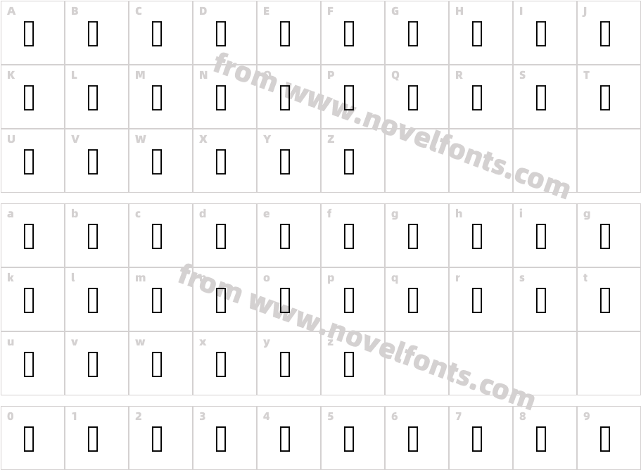 Kaori Gel BoldCharacter Map