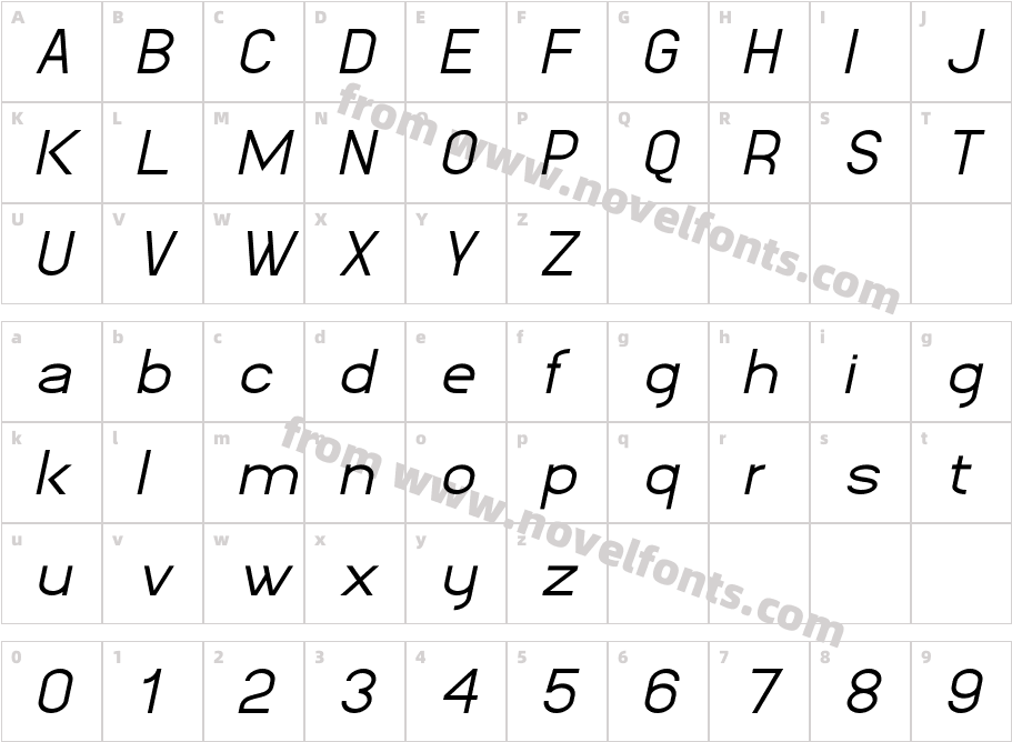 Kathleen Sans ItalicCharacter Map