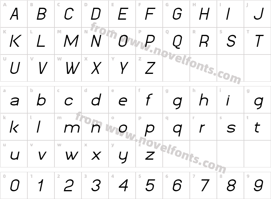 Kathleen Sans ItalicCharacter Map