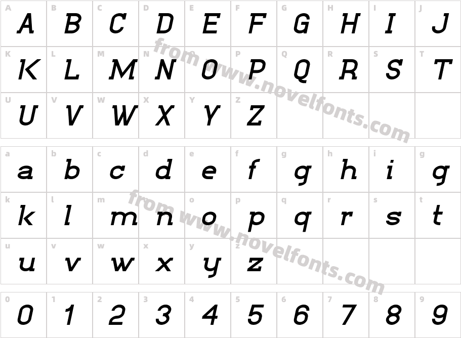 Kathleen Serif Bold ItalicCharacter Map