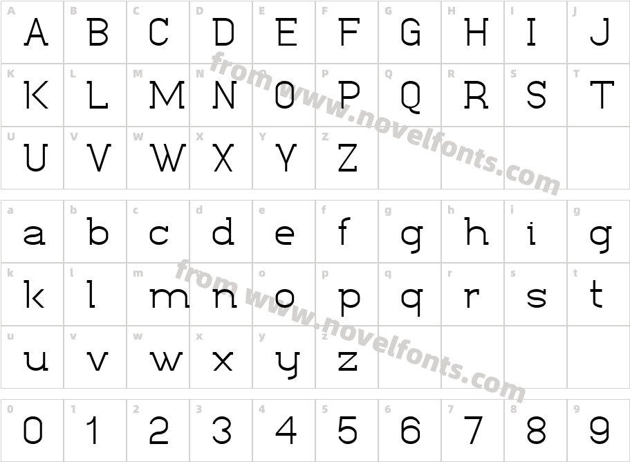 Kathleen Serif LightCharacter Map