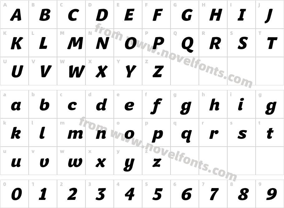 Kiddy Kitty Bold ItalicCharacter Map