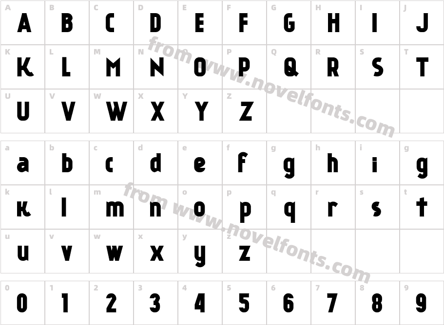 Kankin FREE FONTCharacter Map