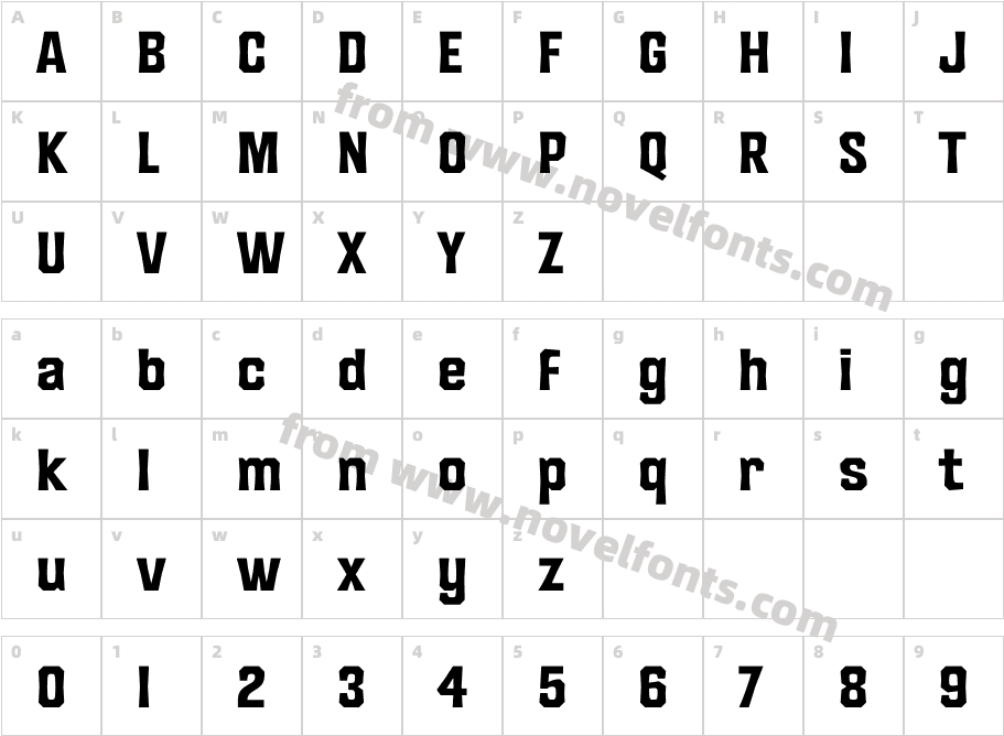 King Wood BoldCharacter Map
