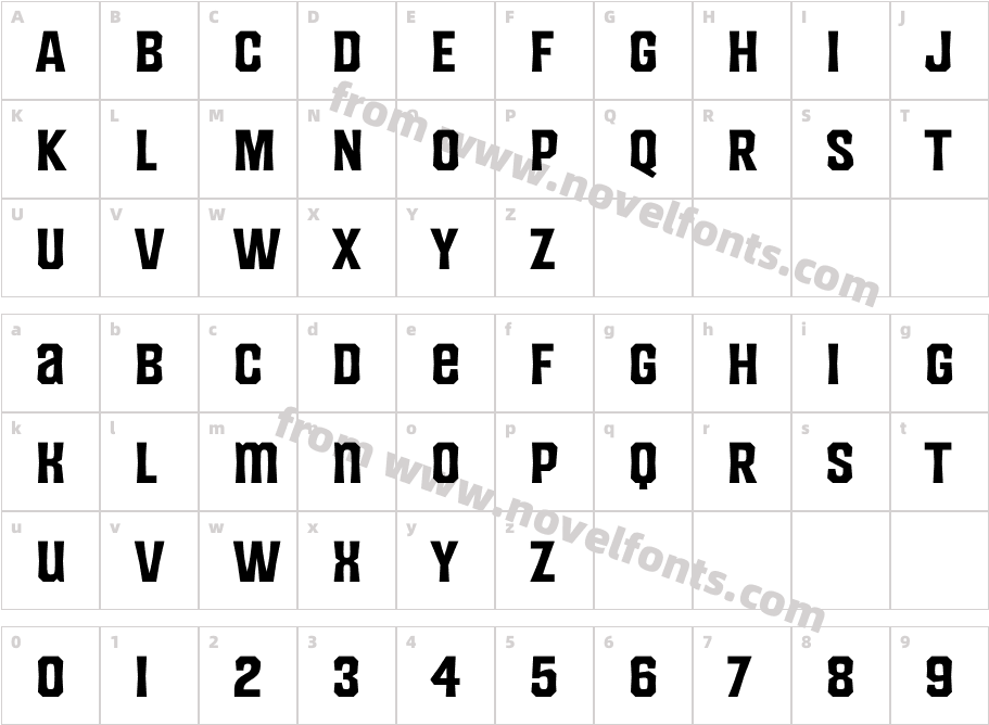 King Wood Unicase BoldCharacter Map