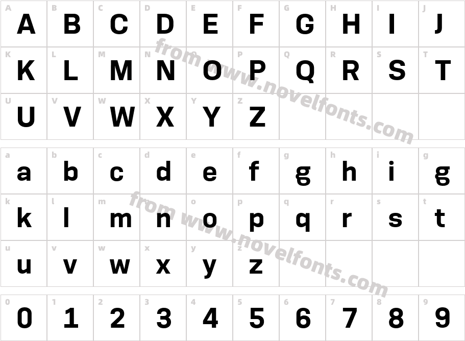 Konsens BoldCharacter Map