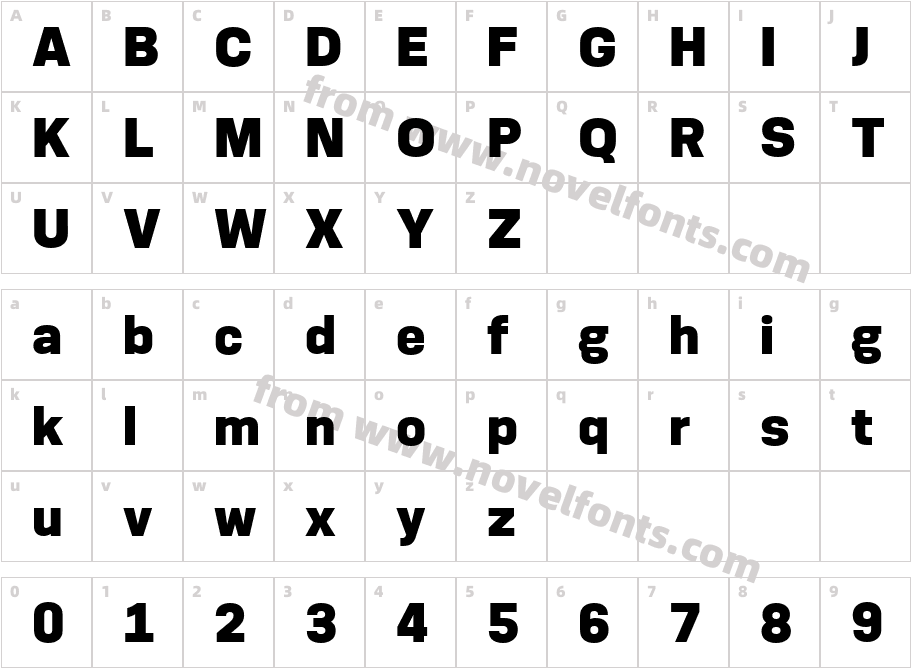 Konsens ExtraboldCharacter Map