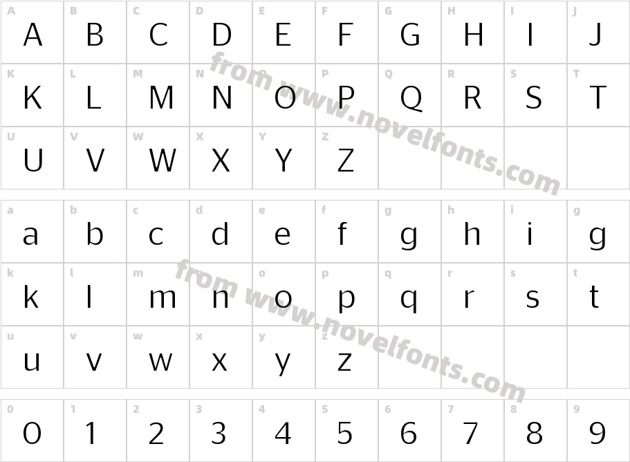 Kufyan Arabic ThinCharacter Map