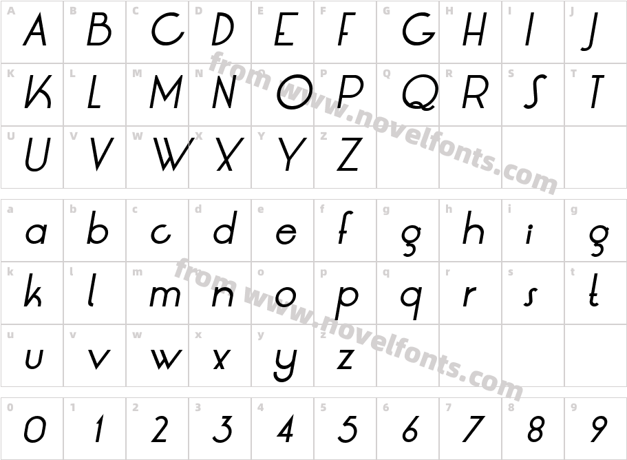 LT Oksana Bold ItalicCharacter Map