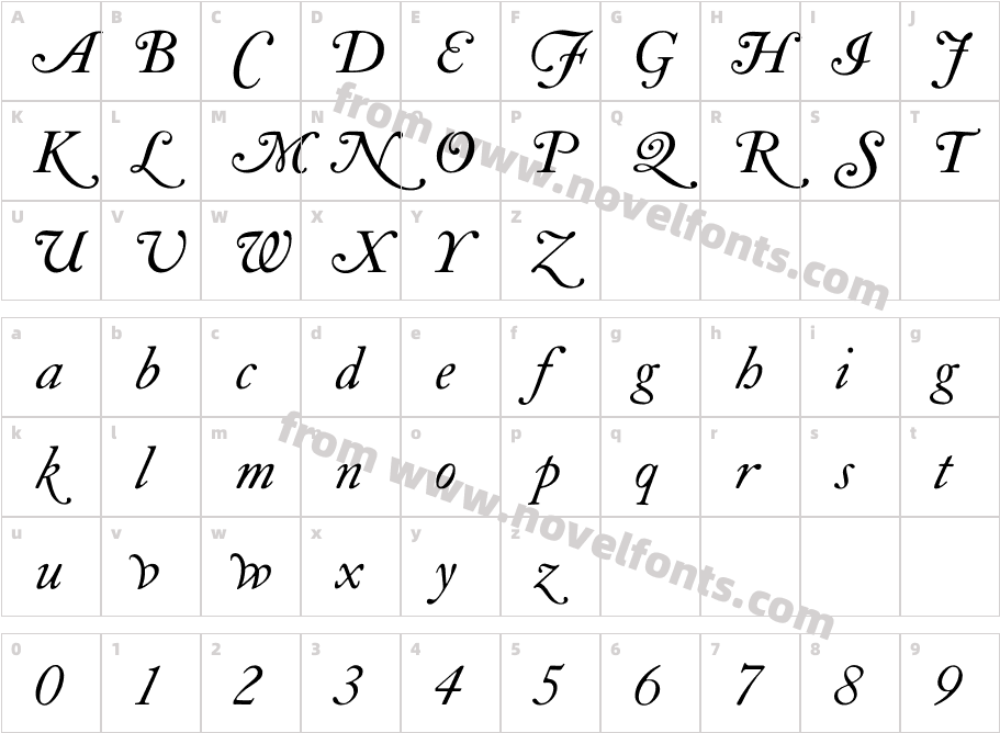 LTC Caslon Long SwashCharacter Map