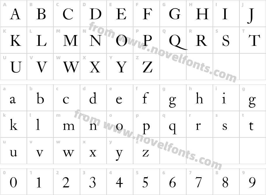 LTC Caslon LongCharacter Map