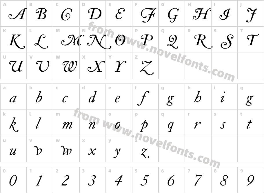 LTC Caslon SwashCharacter Map