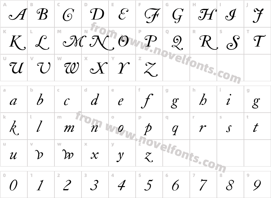 LTC Caslon SwashCharacter Map