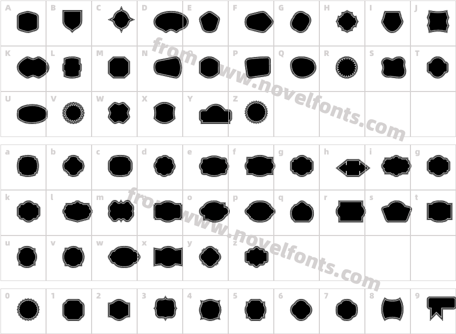 Label Pro XL Black B2Character Map