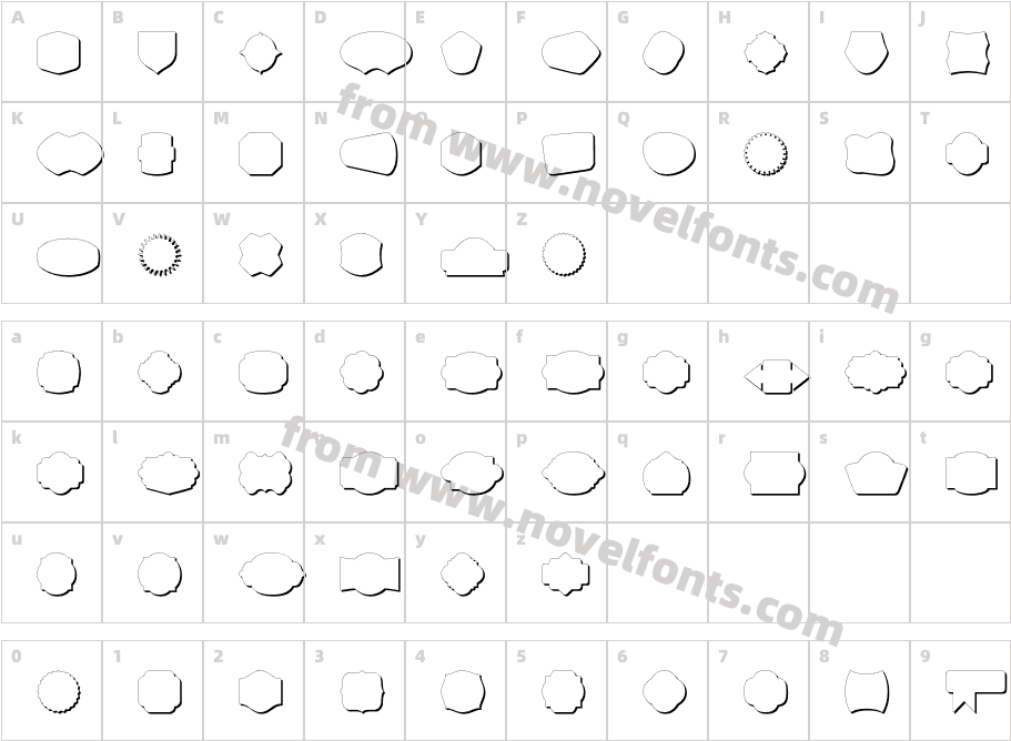 Label Pro XL Black ShadowCharacter Map