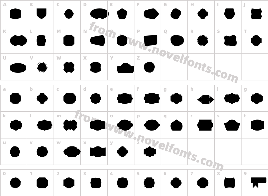 Label Pro XL BlackCharacter Map