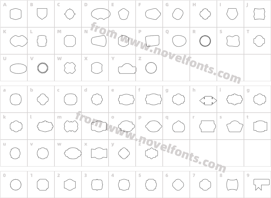 Label Pro XL BorderCharacter Map