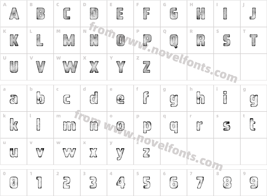 Labelshort StampCharacter Map