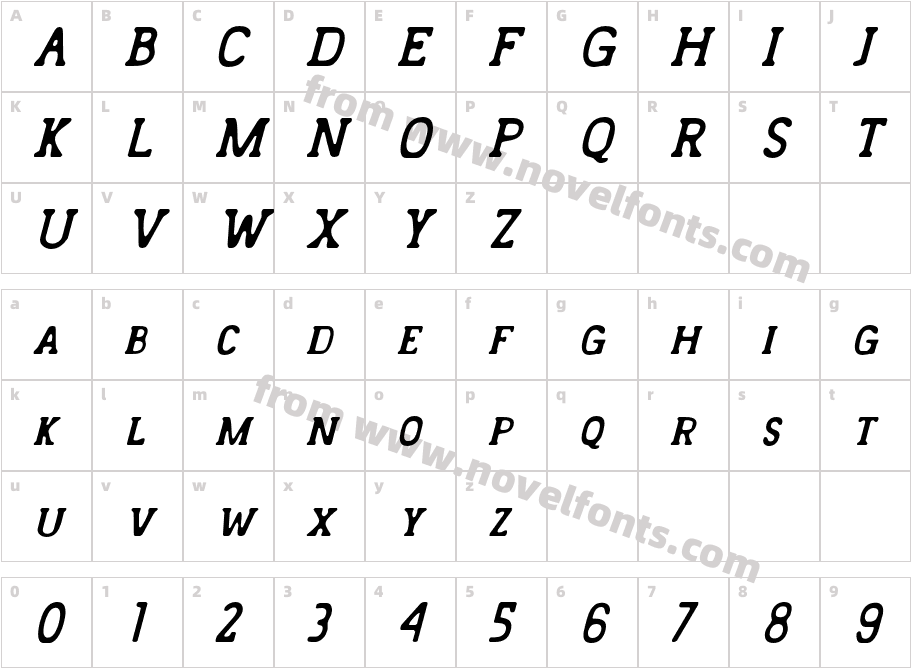 Landster Italic RegularCharacter Map