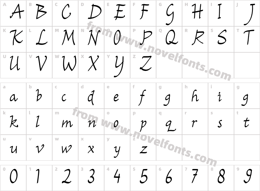 Larisa RegularCharacter Map
