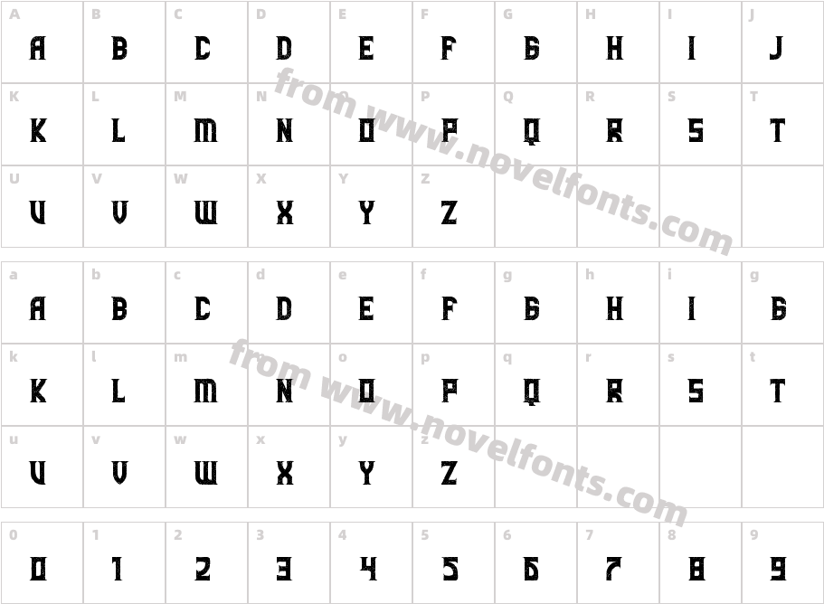 Lathena LetterpressCharacter Map