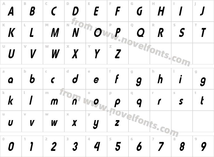 Lauren Condensed Normal ItalicCharacter Map