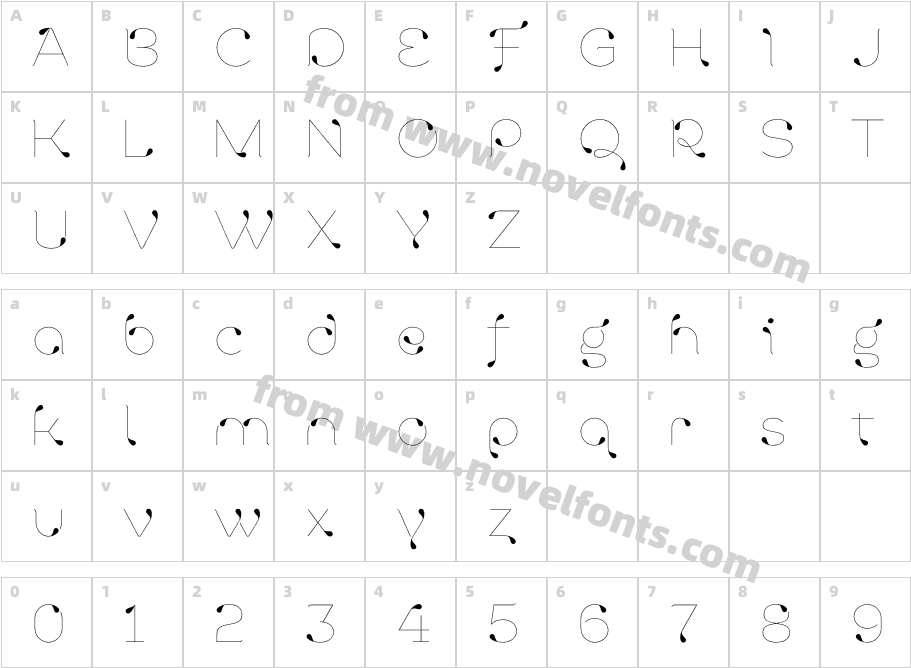 Lavina 4FCharacter Map