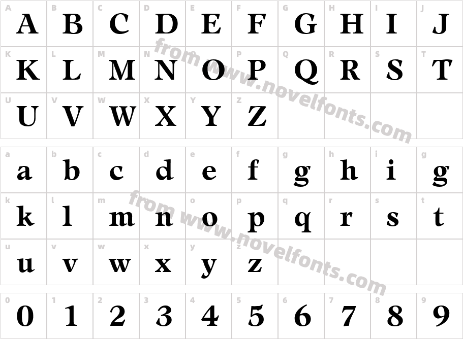 Leamington Serial Bold DBCharacter Map