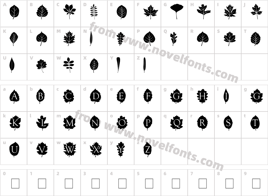 Leaves MediumCharacter Map