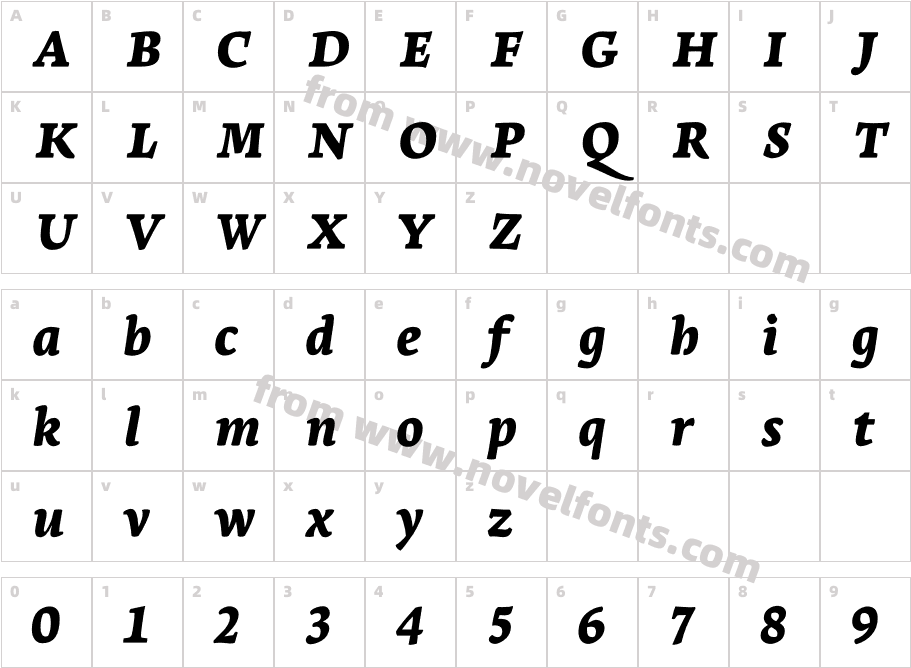 Leksa Black ItalicCharacter Map