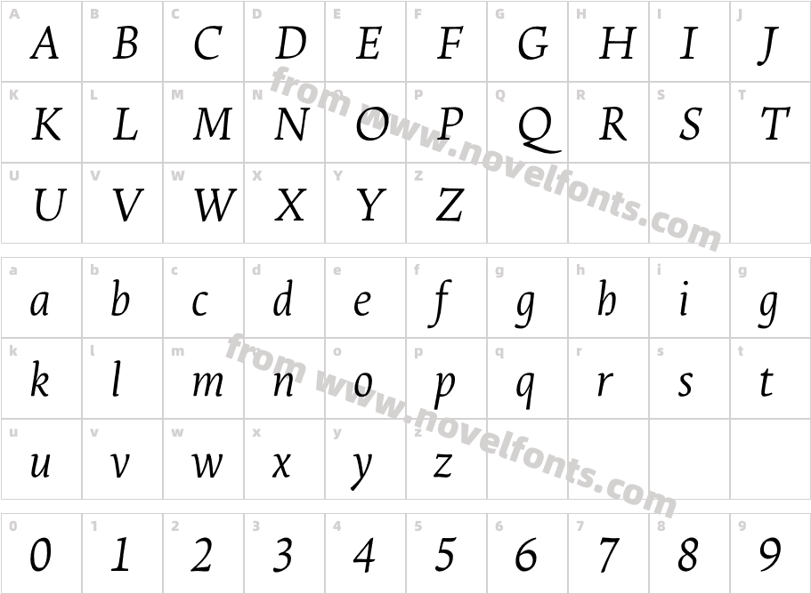 Leksa Light ItalicCharacter Map