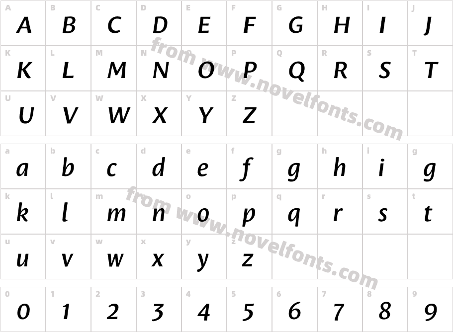 Leksa Sans Demi Bold ItalicCharacter Map