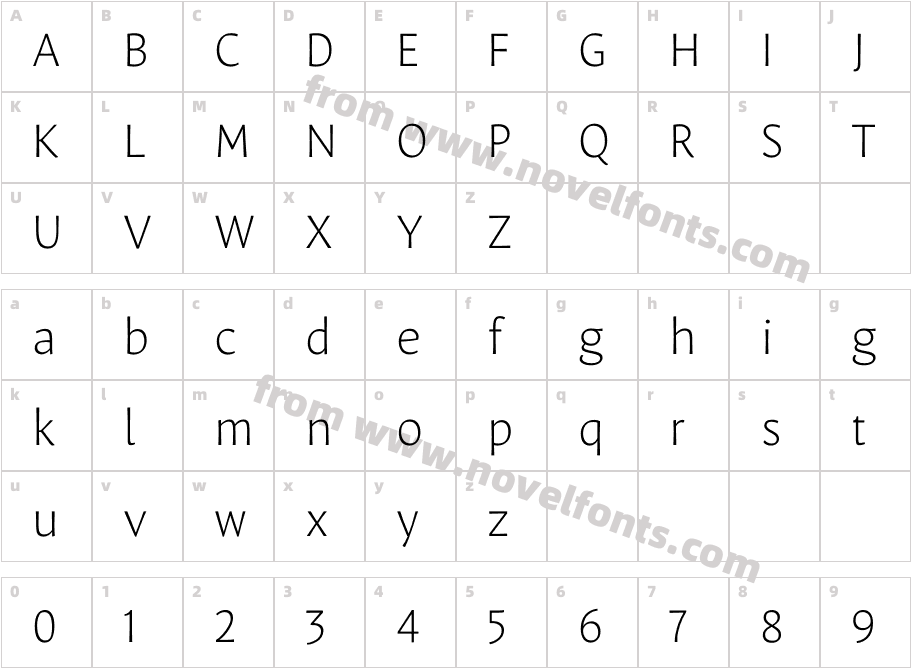Leksa Sans Extra LightCharacter Map