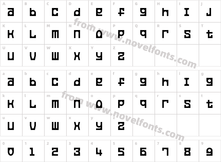 Leporid RegularCharacter Map
