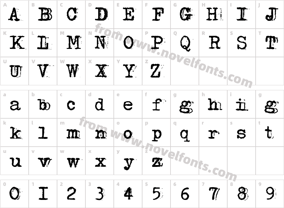 Lettera32Character Map