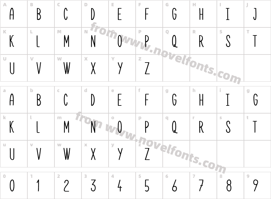 Karmina BoldCharacter Map