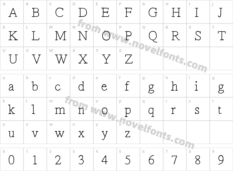LettertiepCharacter Map
