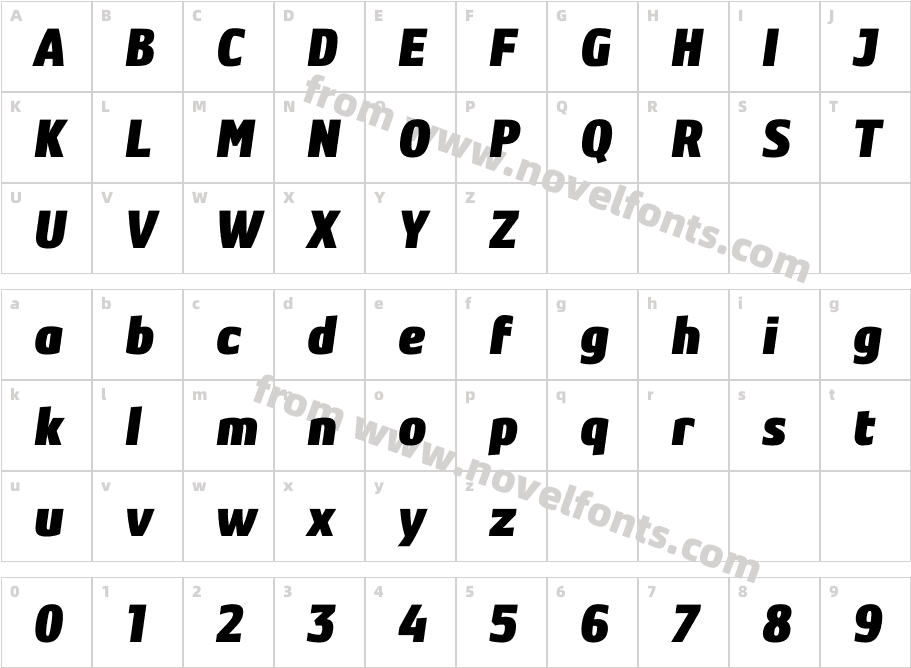 Level Three ItalicCharacter Map