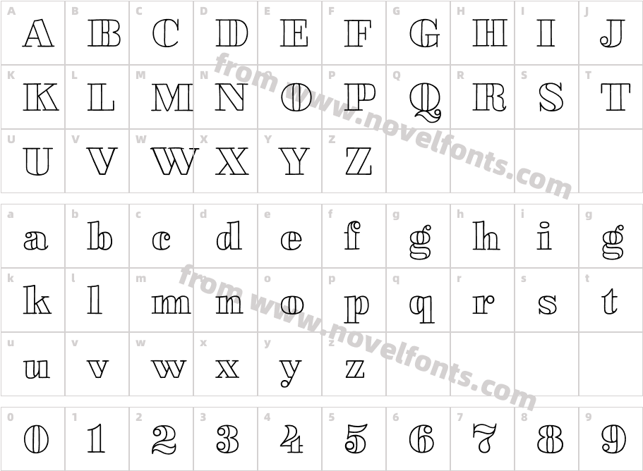 Liebe Doni OutlineCharacter Map