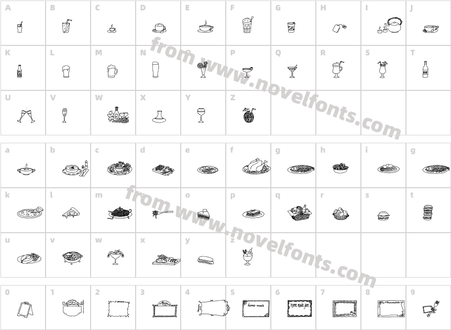 Liebe MenuCharacter Map