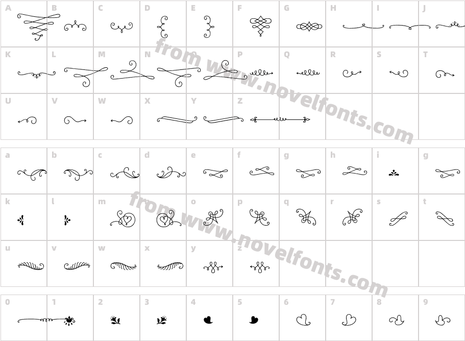 Liebe OrnamentsCharacter Map