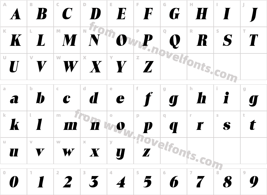 Locura DisplayS Si ItalicCharacter Map